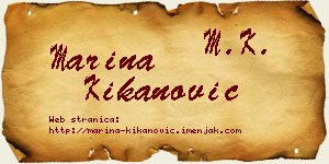 Marina Kikanović vizit kartica